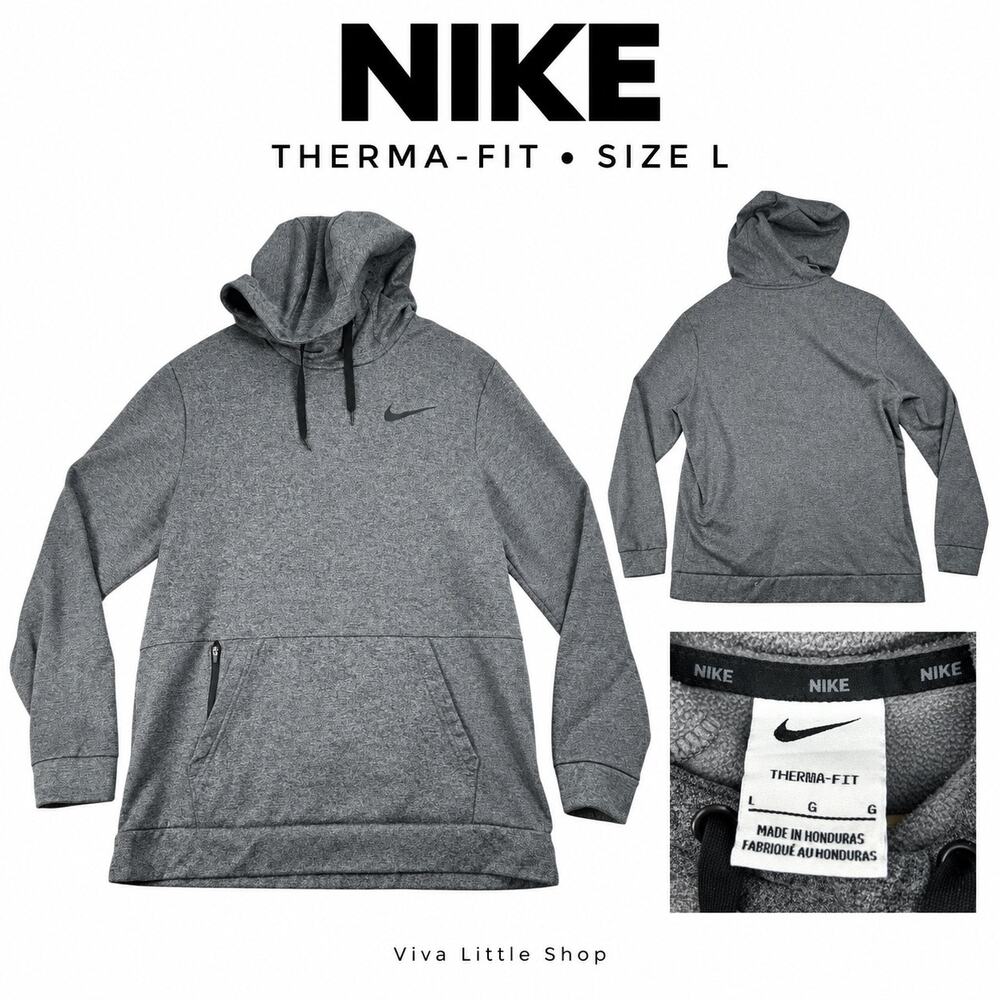 Nike Therma-Fit Gray Pullover Hoodie Size Large